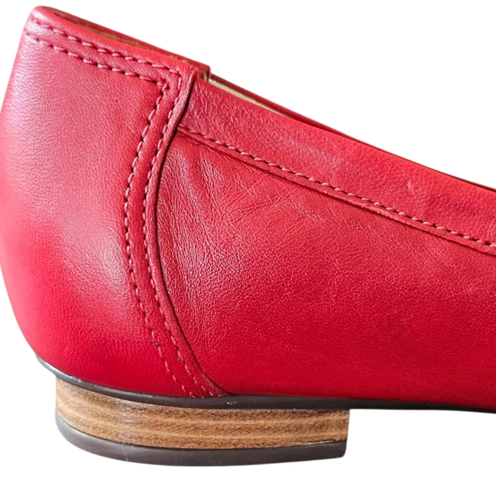 MARC JOSEPH Size 8.5 Women's Leather Made In Brazil Park Ave Flat Loafer In Red